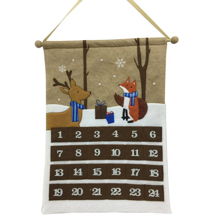 The Seasonal Aisle Partone 58Cm Brown Woodland Advent Calendar